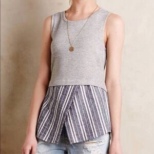 Anthropologie Sunday in Brooklyn Gray Knit Business Casual Tank Size XS